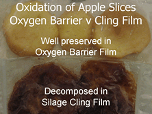 Oxygen Barrier films are much more effective than Cling Films for sealing silage pits. 