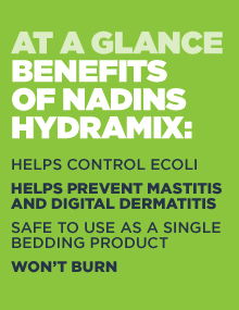 Hydramix is safe to use and has many benefits in keeping cows clean, improving hygene and controlling bacteria